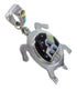 Silver Multicolor Native American Design Turtle Pendant MW77620