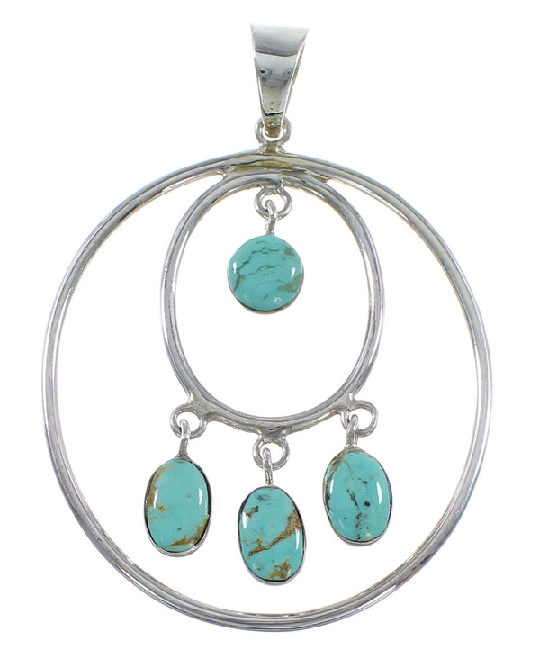 Sterling Silver Turquoise Southwestern Pendant PS60281