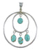 Sterling Silver Turquoise Southwestern Pendant PS60281