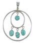 Sterling Silver Turquoise Southwestern Pendant PS60281