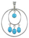 Southwest Silver Turquoise Pendant PS60287