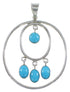 Southwest Silver Turquoise Pendant PS60287