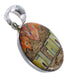 Silver Multicolor Native American Village Design Pendant YS62857