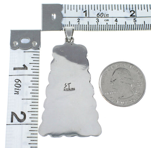 Silver And Turquoise Inlay Pendant Southwest Jewelry BW71030