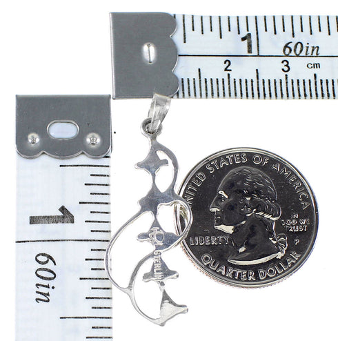 Turquoise Southwestern Sterling Silver Slide Pendant BW74527