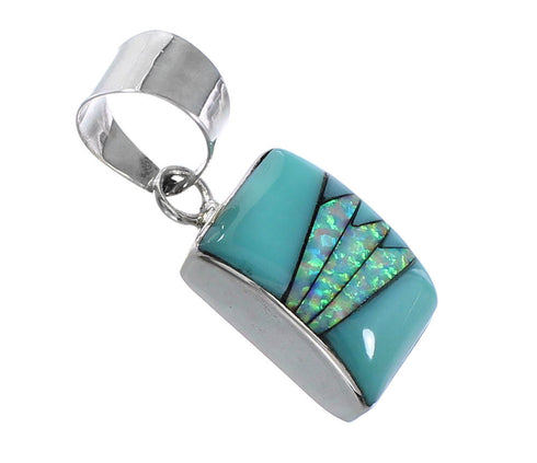 Turquoise Opal Sterling Silver Slide Pendant PX29293