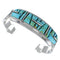 Southwestern Turquoise Inlay Silver Jewelry Cuff Bracelet MX27348