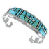 Southwestern Turquoise Inlay Silver Jewelry Cuff Bracelet MX27348