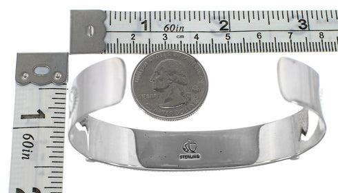 Multicolor Southwestern Jewelry Sturdy Silver Cuff Bracelet EX28216