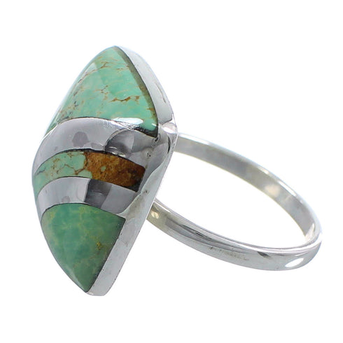 Southwest Turquoise Sterling Silver Jewelry Ring Size 7-3/4 BW64424
