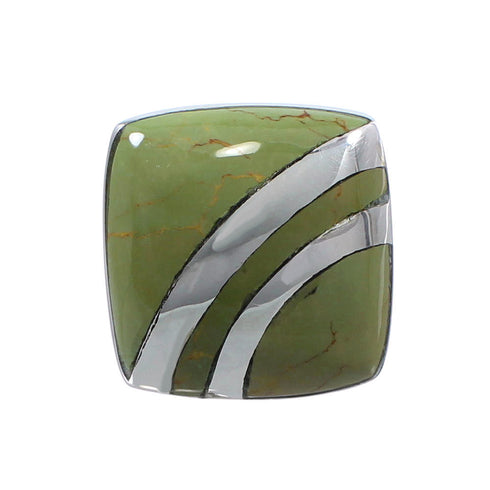 Southwestern Genuine Sterling Silver Turquoise Ring Size 4-3/4 BW64438