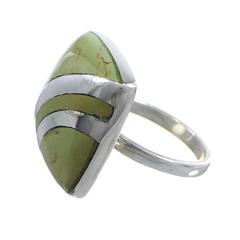 Southwestern Genuine Sterling Silver Turquoise Ring Size 4-3/4 BW64438