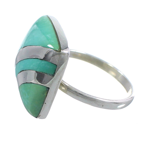 Sterling Silver Southwestern Turquoise Jewelry Ring Size 8-3/4 BW64353