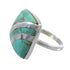 Southwestern Genuine Sterling Silver Turquoise Ring Size 5-3/4 BW64357