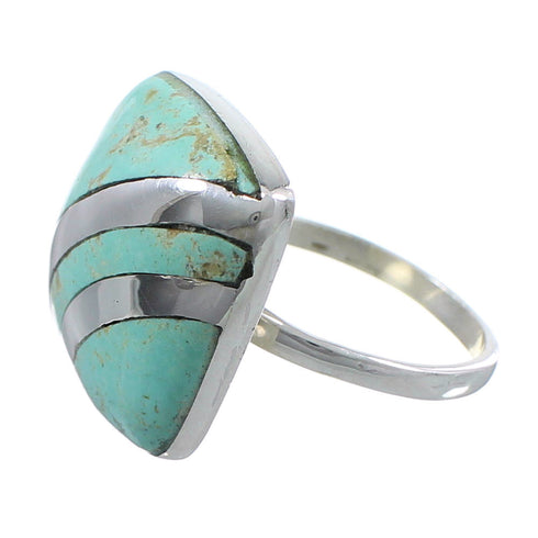 Turquoise Genuine Sterling Silver Ring Size 7-3/4 BW64343
