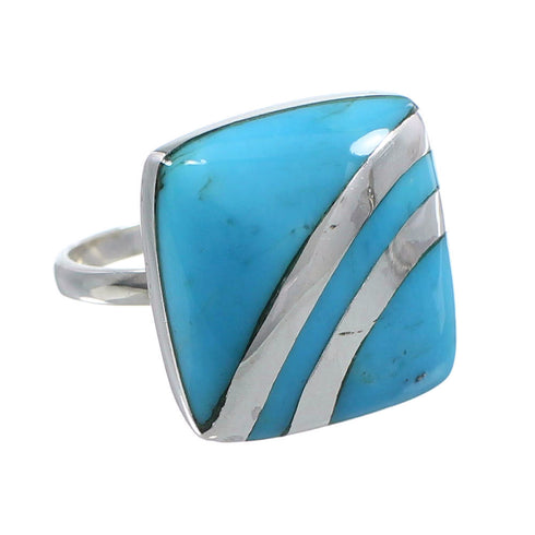 Turquoise Southwest Silver Ring Size 8-1/4 MW63855