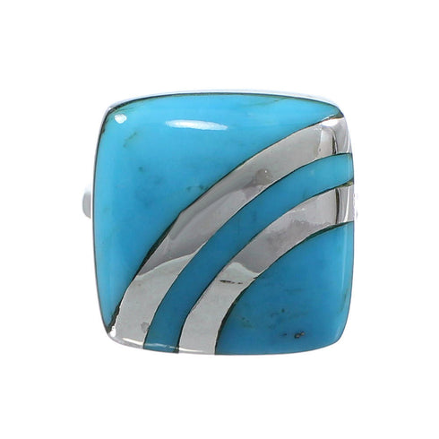 Turquoise Southwest Silver Ring Size 8-1/4 MW63855