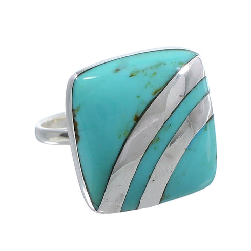 Southwest Turquoise Sterling Silver Ring Size 6-1/4 MW63874