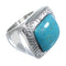 Southwest Sterling Silver Turquoise Jewelry Ring Size 6-1/4 YS63284