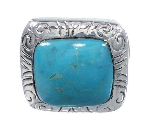 Southwest Sterling Silver Turquoise Jewelry Ring Size 6-1/4 YS63284