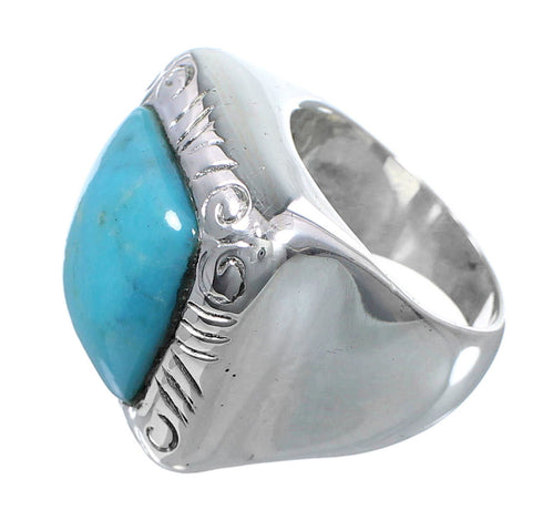 Southwest Sterling Silver Turquoise Jewelry Ring Size 6-1/4 YS63284