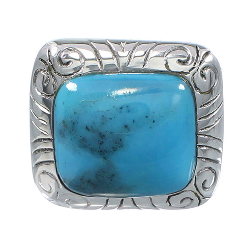Southwestern Jewelry Sterling Silver Turquoise Ring Size 4-1/2 YS63332