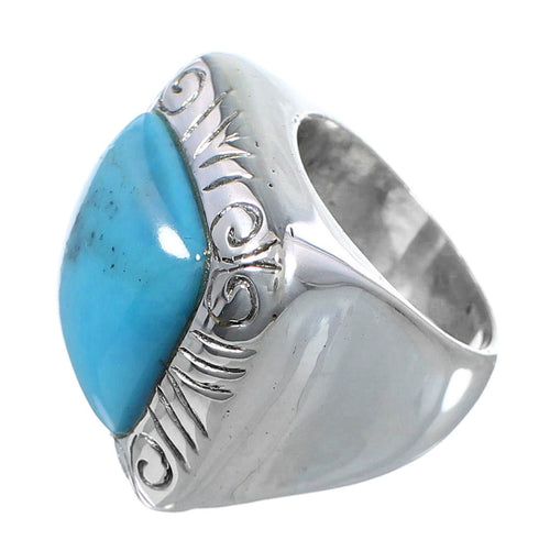 Southwestern Jewelry Sterling Silver Turquoise Ring Size 4-1/2 YS63332