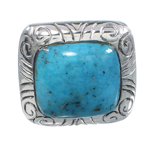 Southwestern Jewelry Turquoise Sterling Silver Ring Size 4-1/4 YS63339