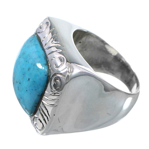 Southwestern Jewelry Turquoise Sterling Silver Ring Size 4-1/4 YS63339