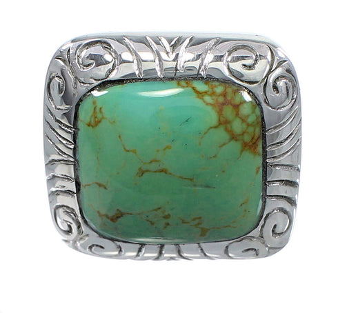 Southwest Turquoise Sterling Silver Jewelry Ring Size 6-1/4 YS63282