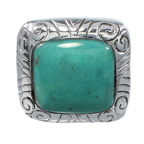Southwest Turquoise Jewelry Silver Ring Size 6-1/2 YS63310