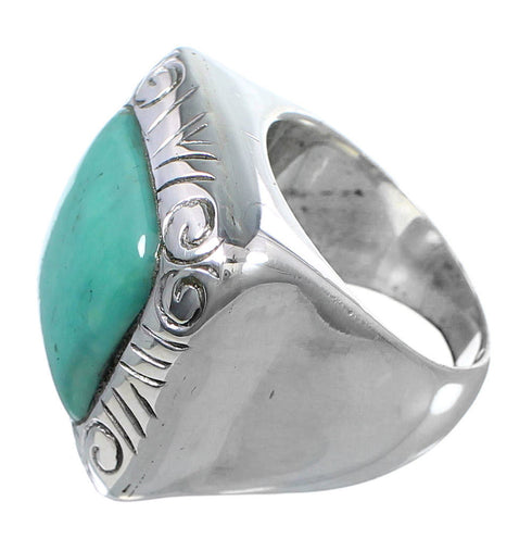 Southwest Turquoise Jewelry Silver Ring Size 6-1/2 YS63310