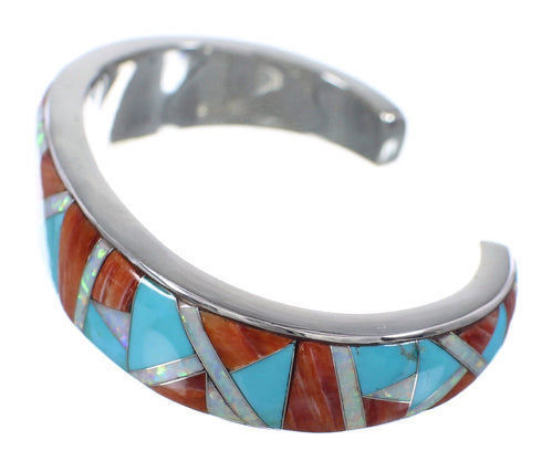 Multicolor Inlay Wild Fire Whiterock Cuff Bracelet GS61028