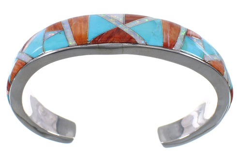 Multicolor Inlay Wild Fire Whiterock Cuff Bracelet GS61028