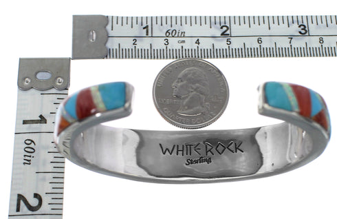 Multicolor Inlay Wild Fire Whiterock Cuff Bracelet GS61028
