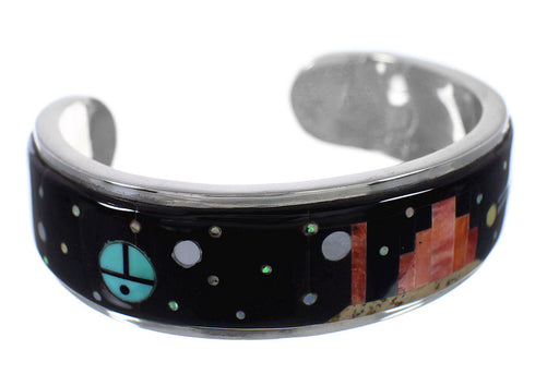 Multicolor Sun Native American Mesa Design Cuff Bracelet YS67657