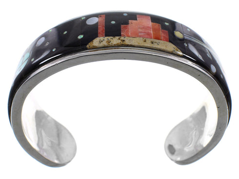 Multicolor Sun Native American Mesa Design Cuff Bracelet YS67657