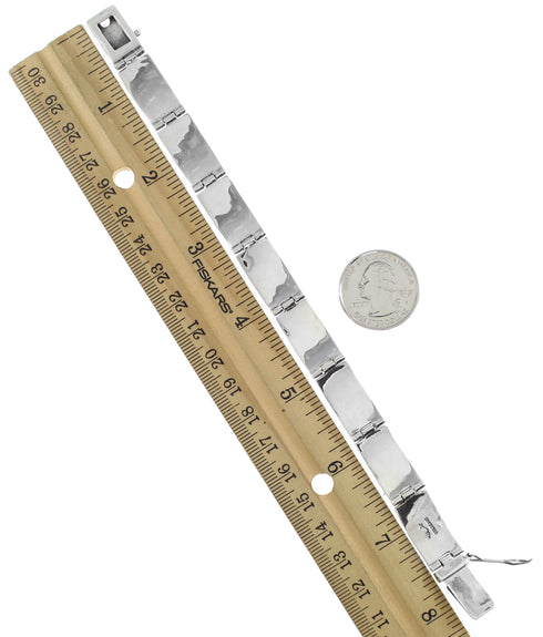 Southwest Silver Native American Village Design Link Bracelet GS62442