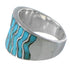 Genuine Sterling Silver and Turquoise Inlay Ring Size 5-3/4 CW63799
