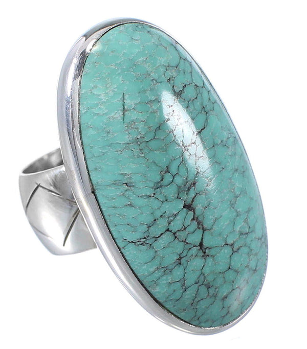 Southwestern Turquoise Silver Ring Size 4-3/4 YS61751