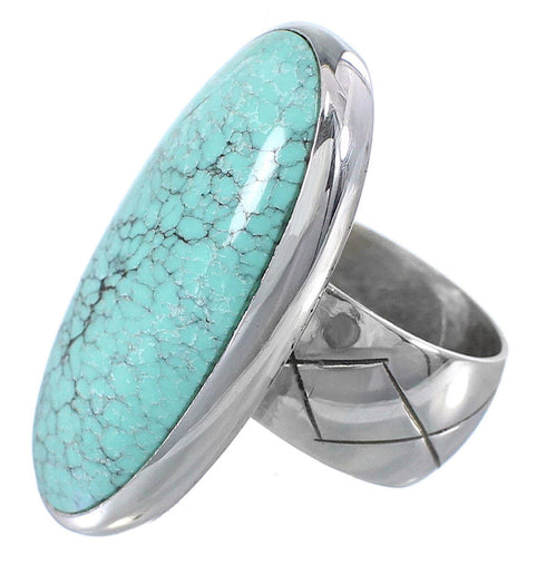Southwestern Turquoise Silver Ring Size 4-3/4 YS61751
