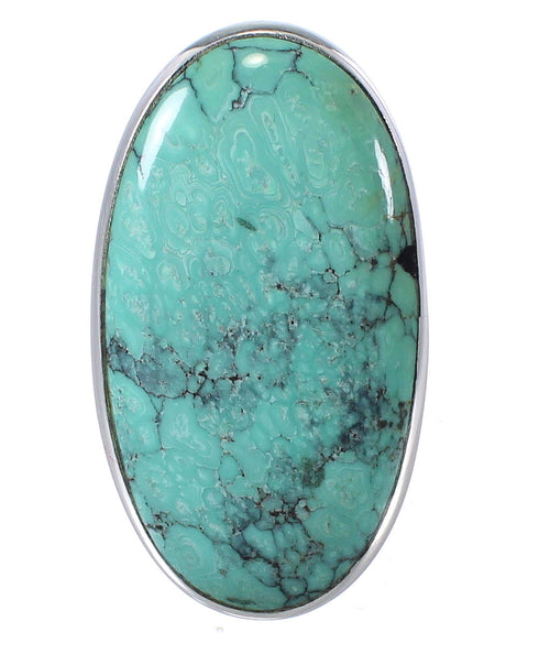 Southwest Jewelry Sterling Silver Turquoise Ring Size 4-3/4 YS61764
