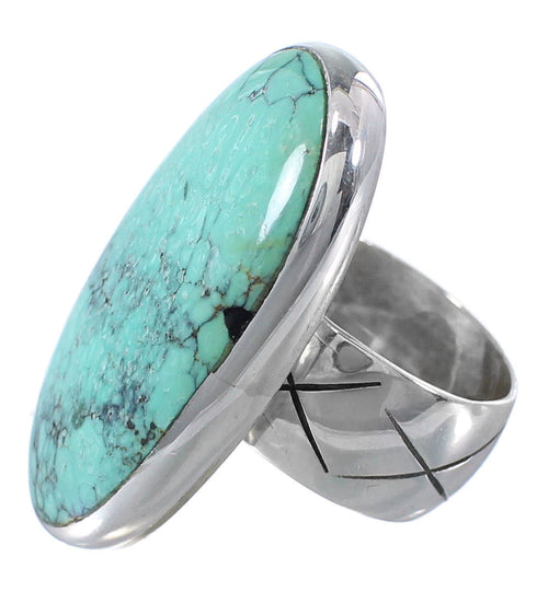 Southwest Jewelry Sterling Silver Turquoise Ring Size 4-3/4 YS61764