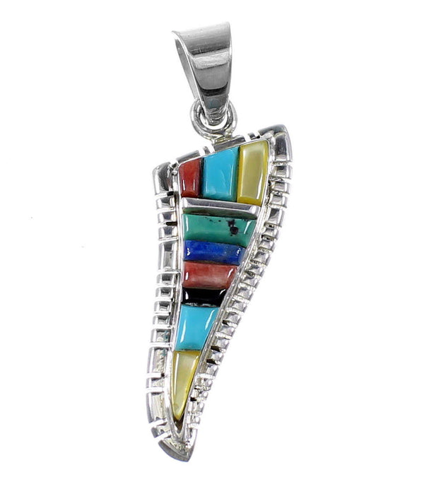 Multicolor And Sterling Silver Southwest Pendant EX29785