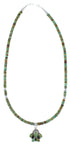 Southwest Turquoise Sterling Silver Bead Necklace Set RX94405