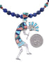 Multicolor Southwest Sterling Silver Kokopelli Necklace Set AX94888