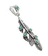 Turquoise And Genuine Sterling Silver Feather Pendant RX95269