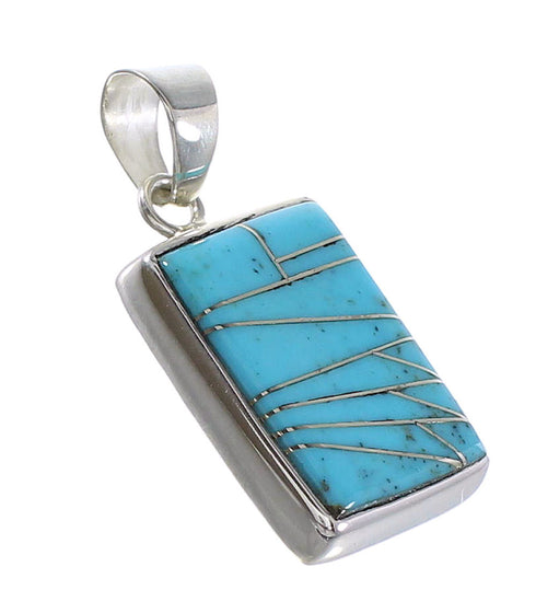 Sterling Silver Turquoise Inlay Pendant AX95283