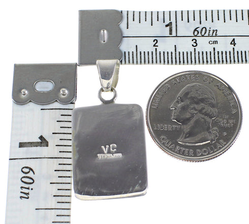 Sterling Silver Turquoise Inlay Pendant AX95283