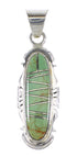 Turquoise Inlay Southwestern Silver Pendant AX95499